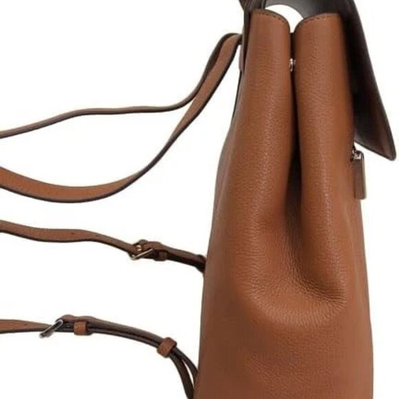 ♠️Kate Spade Lena Pebbled Leather Large Flap Backpack, NWT, Warm Gingerbread - Picture 6 of 8